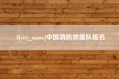 永康中国消防救援队报名