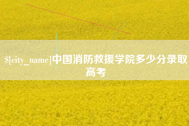 永康中国消防救援学院多少分录取高考