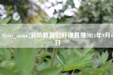 永康消防教育公开课直播2024年9月6日