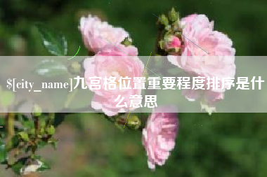 永康九宫格位置重要程度排序是什么意思