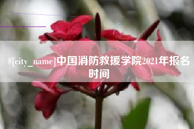 永康中国消防救援学院2021年报名时间