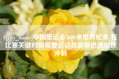 永康中国奥运会5000米世界纪录-在比赛关键时刻需要运动员能够迅速加速冲刺
