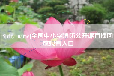 永康全国中小学消防公开课直播回放观看入口