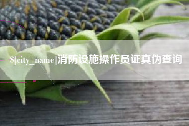 永康消防设施操作员证真伪查询