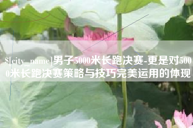 永康男子5000米长跑决赛-更是对5000米长跑决赛策略与技巧完美运用的体现