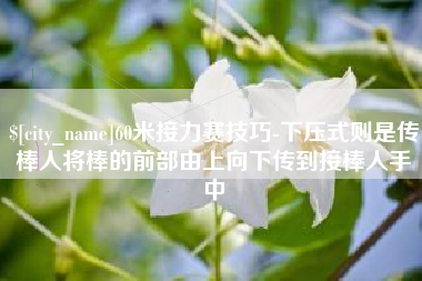 永康60米接力赛技巧-下压式则是传棒人将棒的前部由上向下传到接棒人手中