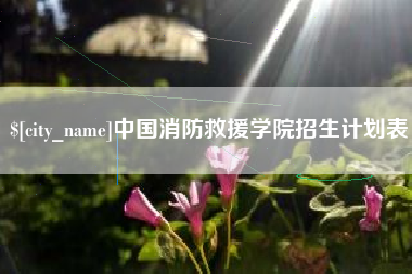 永康中国消防救援学院招生计划表