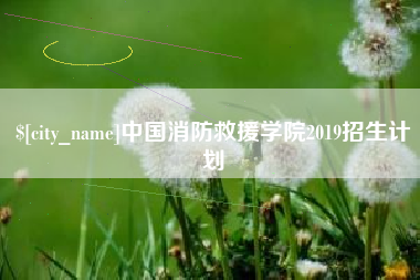 永康中国消防救援学院2019招生计划